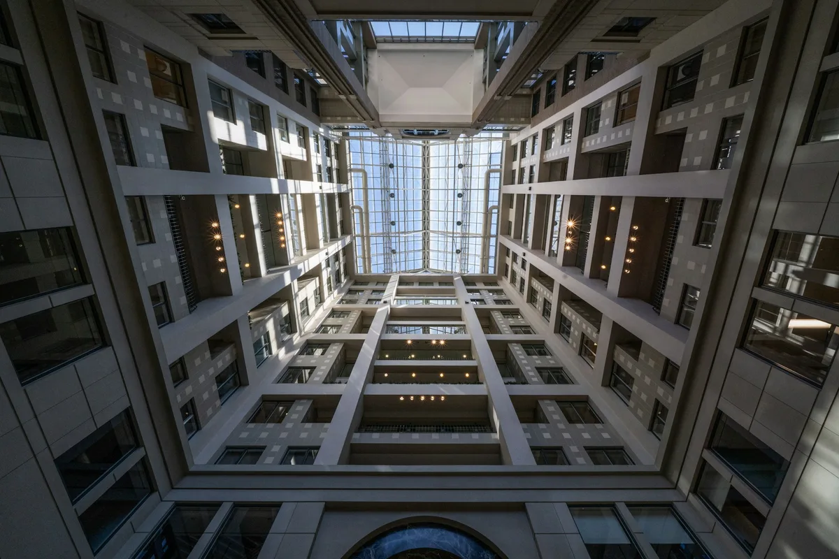 Modern commercial building interior